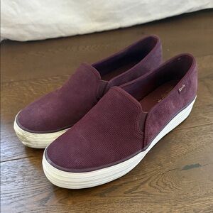 Burgundy Slip-On Sneakers